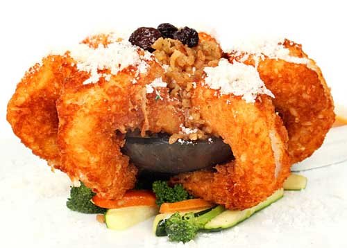 Langostinos fritos con coco